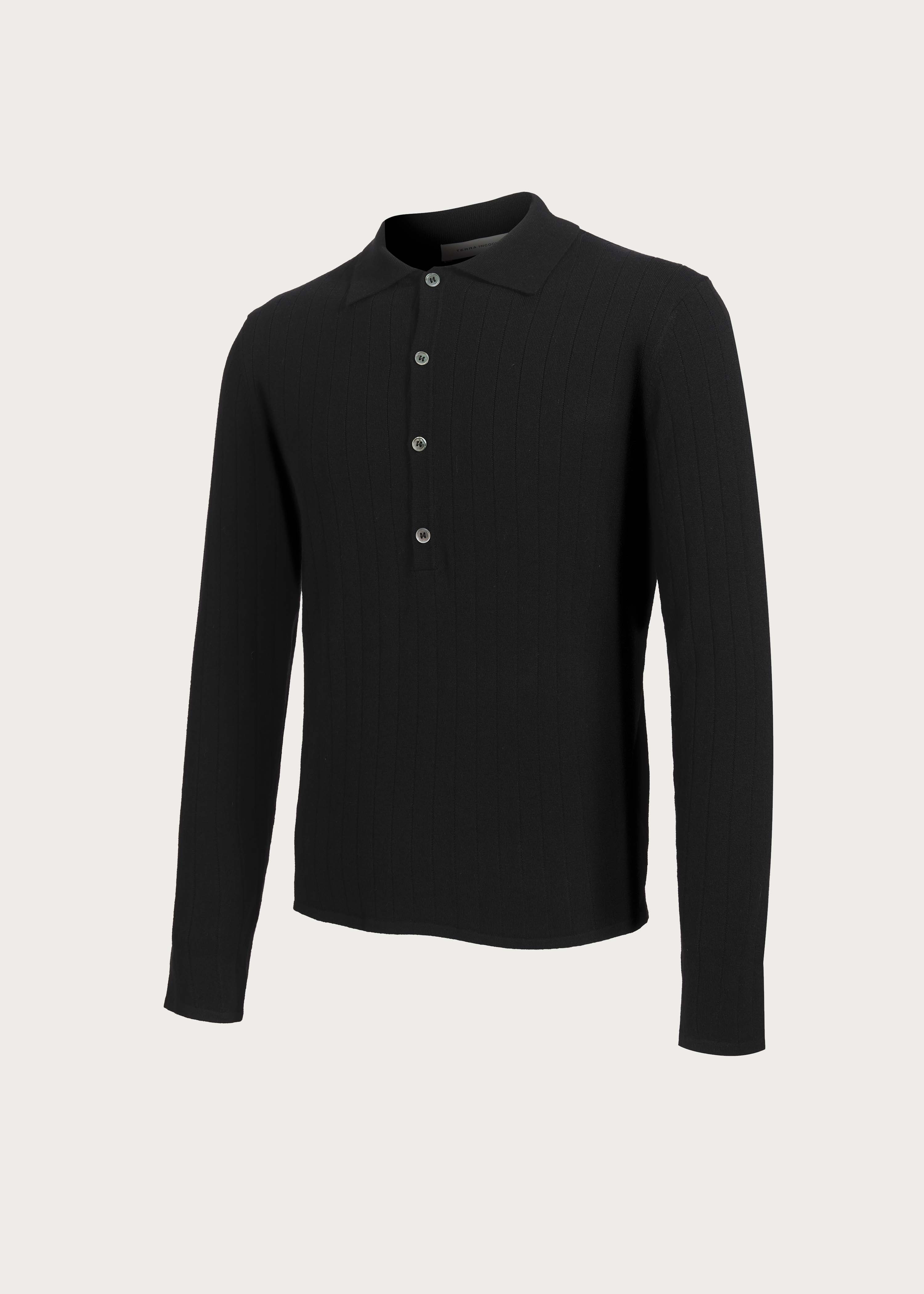Quiet Luxury Long-Sleeve Half-Placket Knitted Polo Shirt - Image 4
