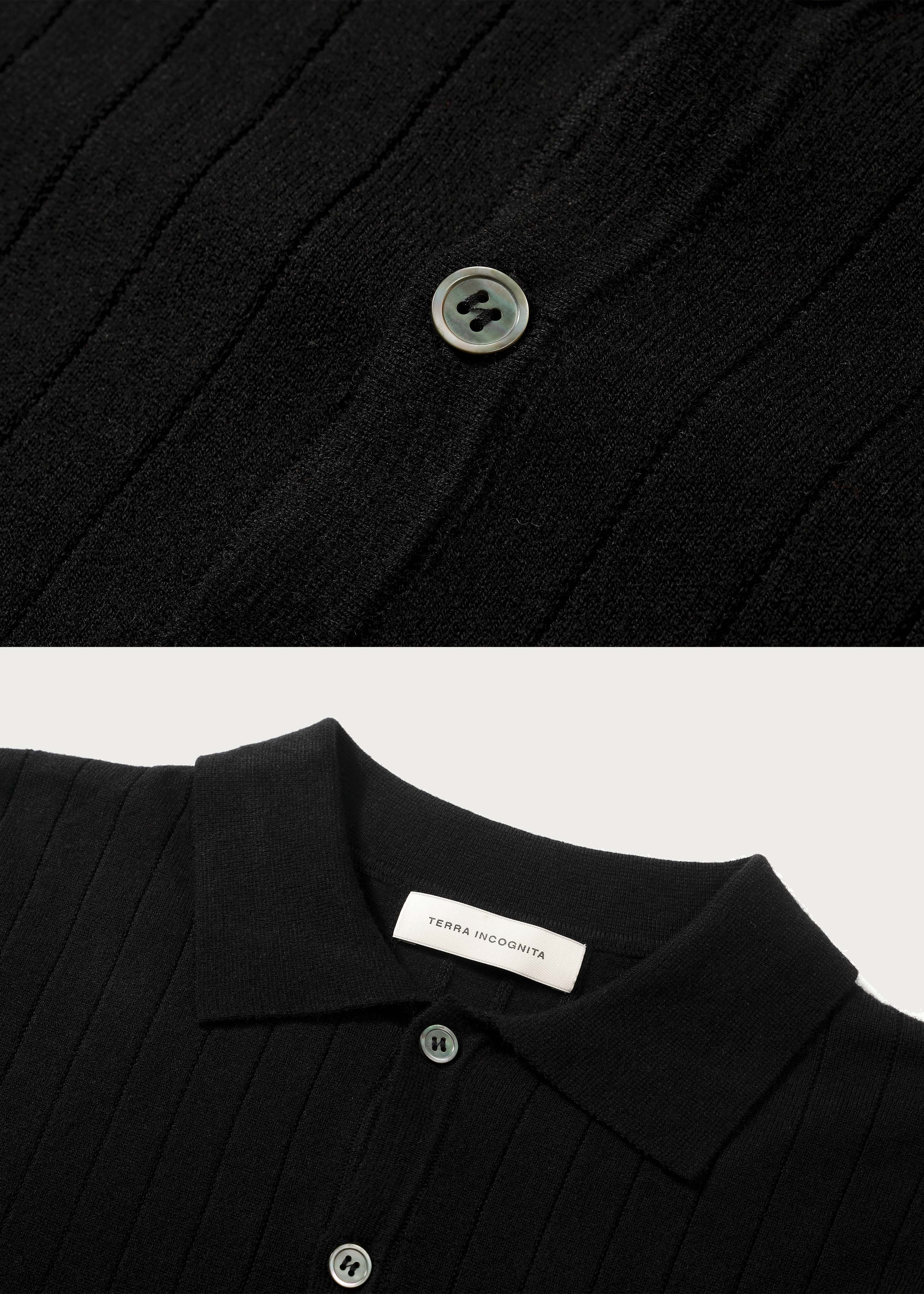 Quiet Luxury Long-Sleeve Half-Placket Knitted Polo Shirt - Image 5