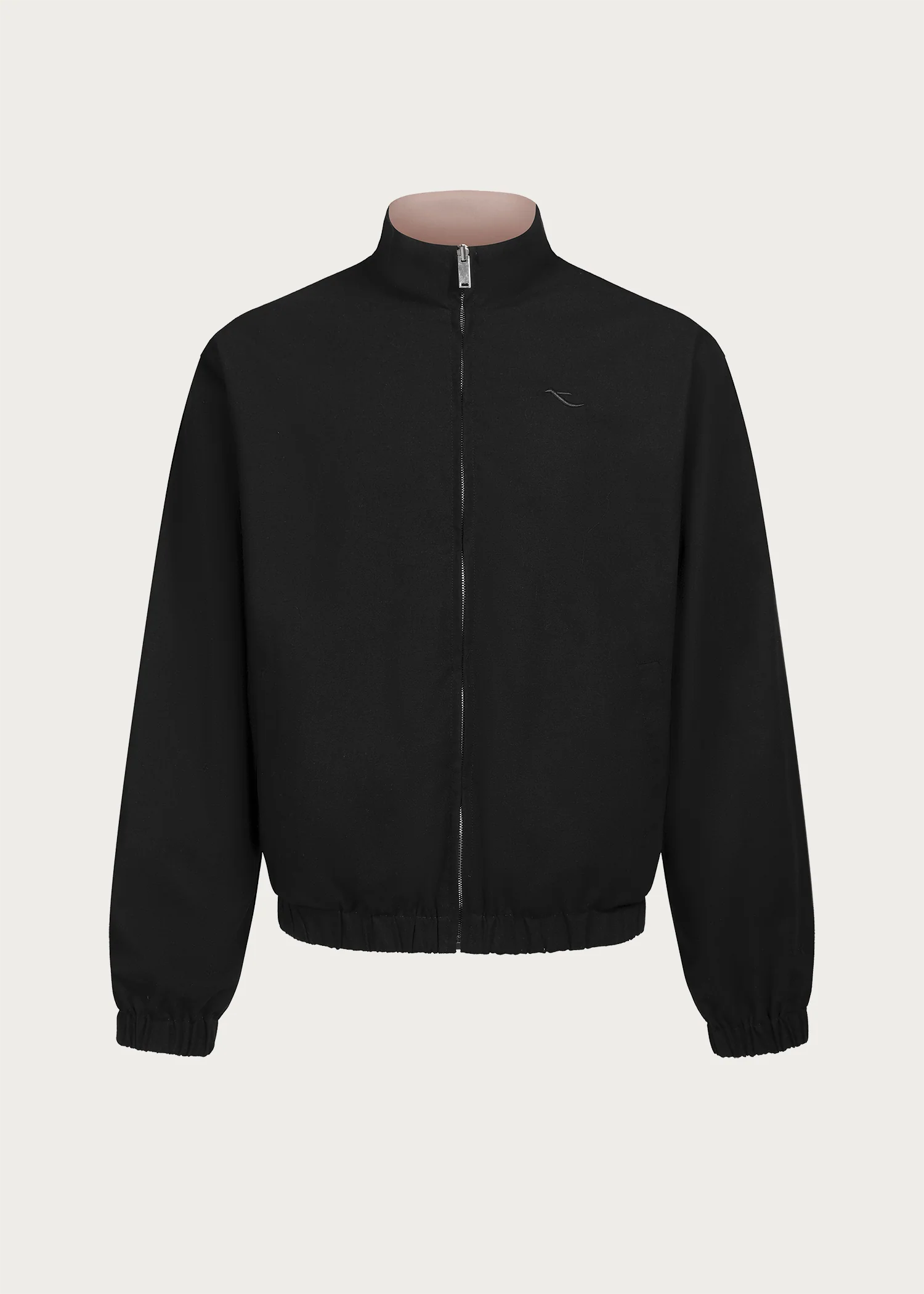 Black/Pink Reversible Color-block Linen-Blend High-Neck Jacket