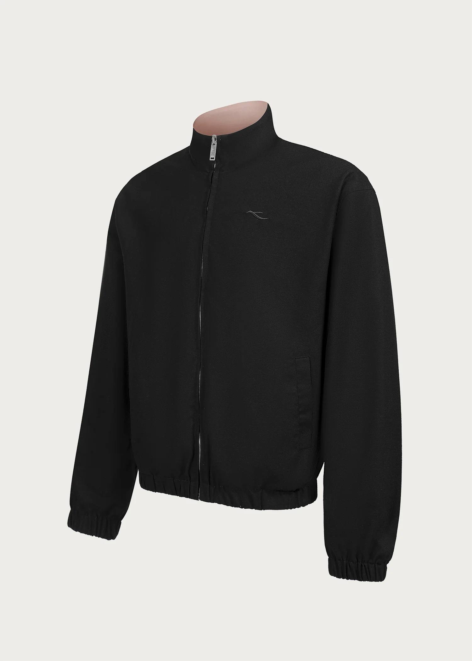 Black/Pink Reversible Color-block Linen-Blend High-Neck Jacket - Image 5