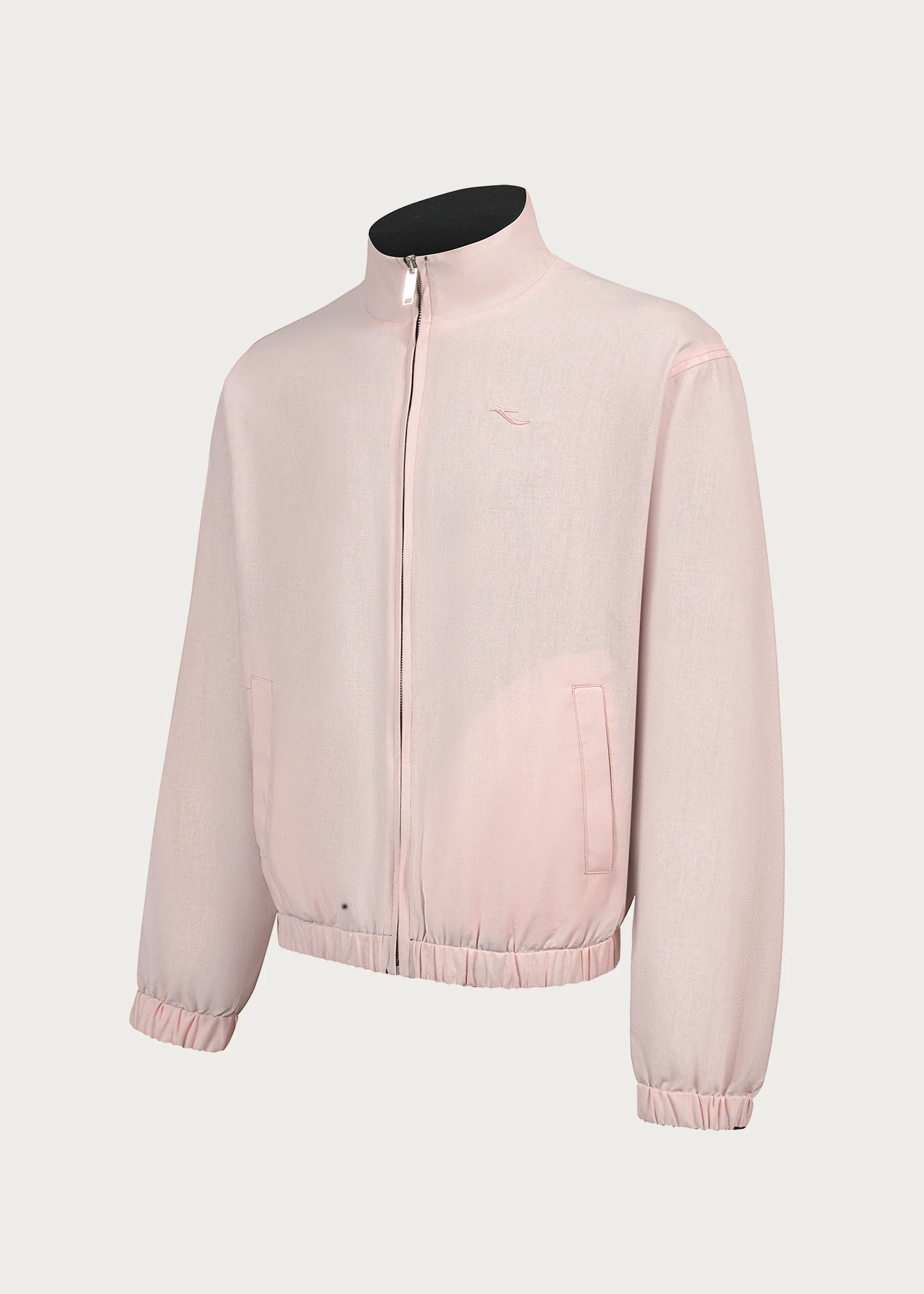 Black/Pink Reversible Color-block Linen-Blend High-Neck Jacket - Image 7