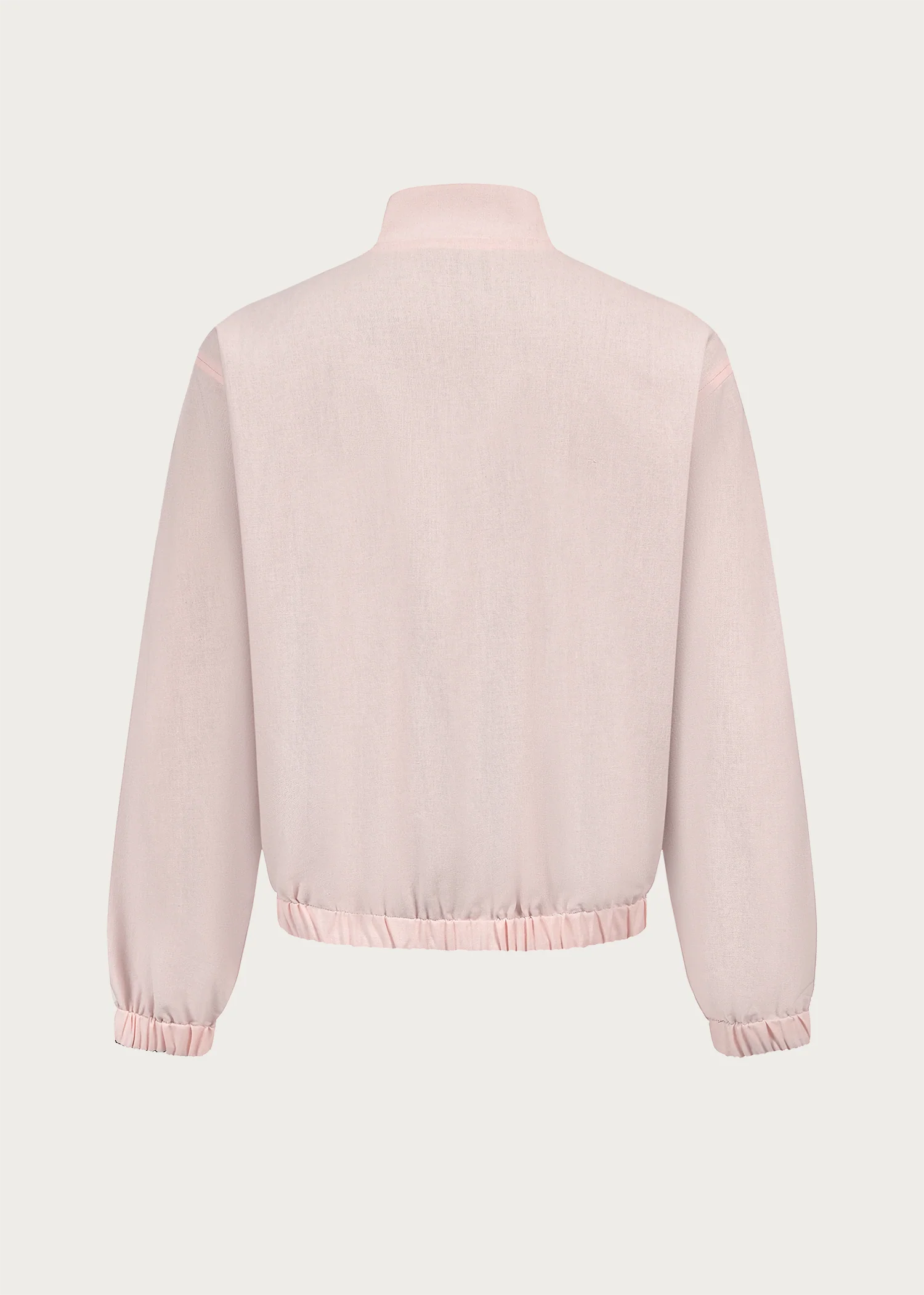 Black/Pink Reversible Color-block Linen-Blend High-Neck Jacket - Image 8