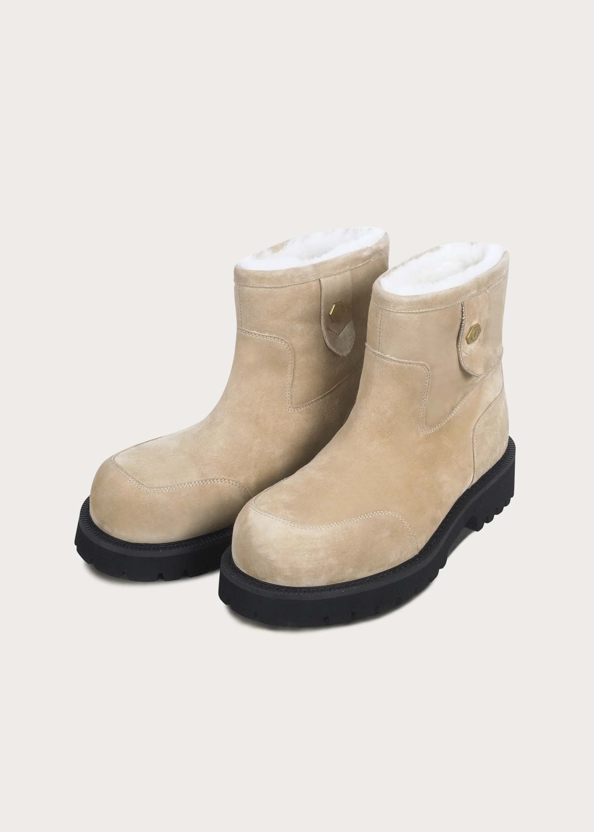 Snow boots Fleece Mid-top Light cream-brown - Image 3