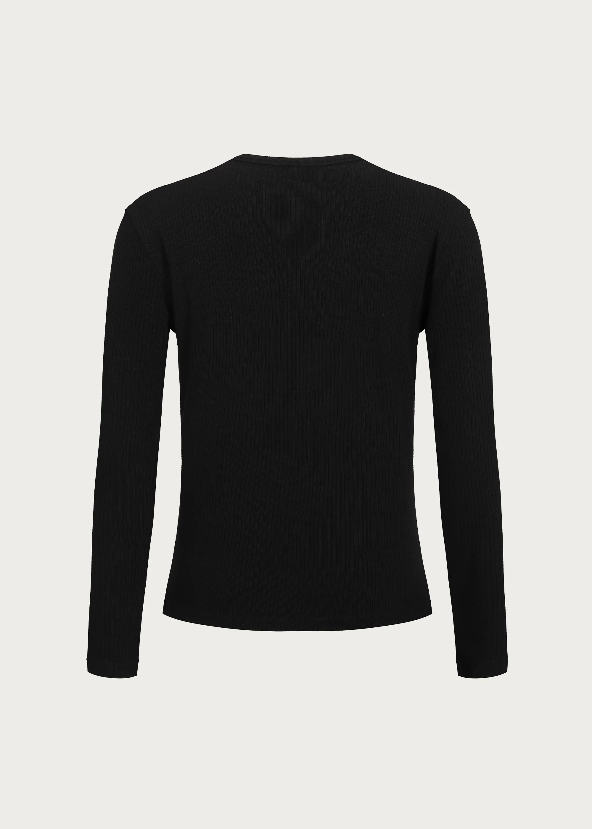 Stretchy Crew-Neck Long-Sleeve Base Layer T-Shirt Black - Image 4
