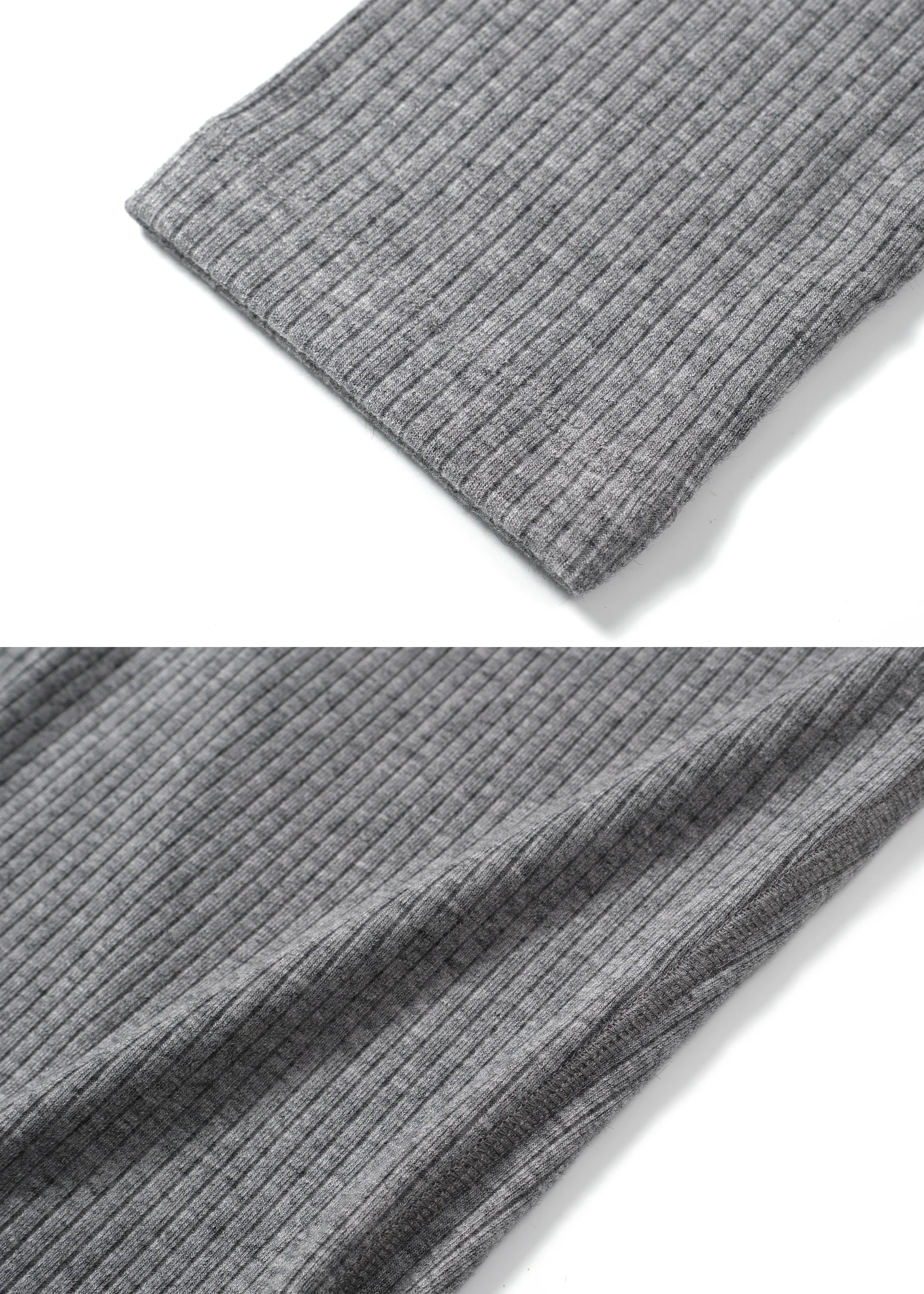 Stretchy Crew-Neck Long-Sleeve Base Layer T-Shirt Grey - Image 4
