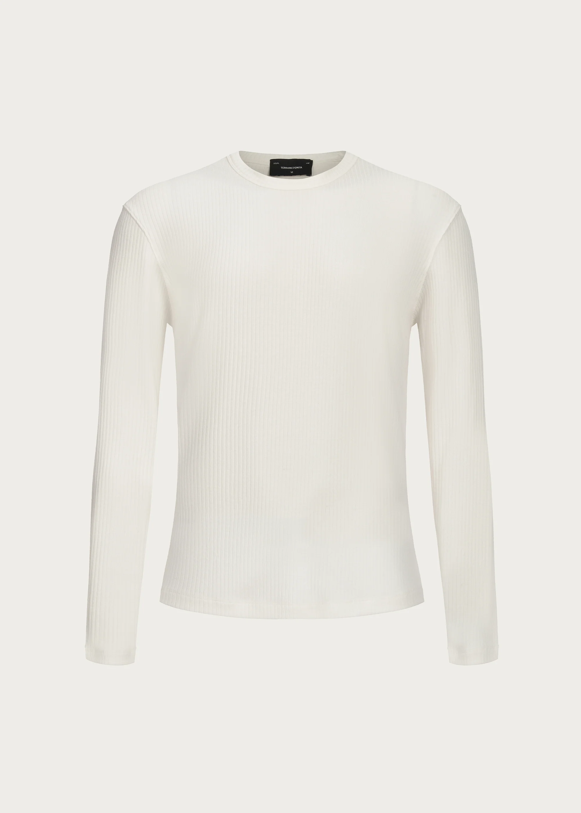 Stretchy Crew-Neck Long-Sleeve Base Layer T-Shirt White