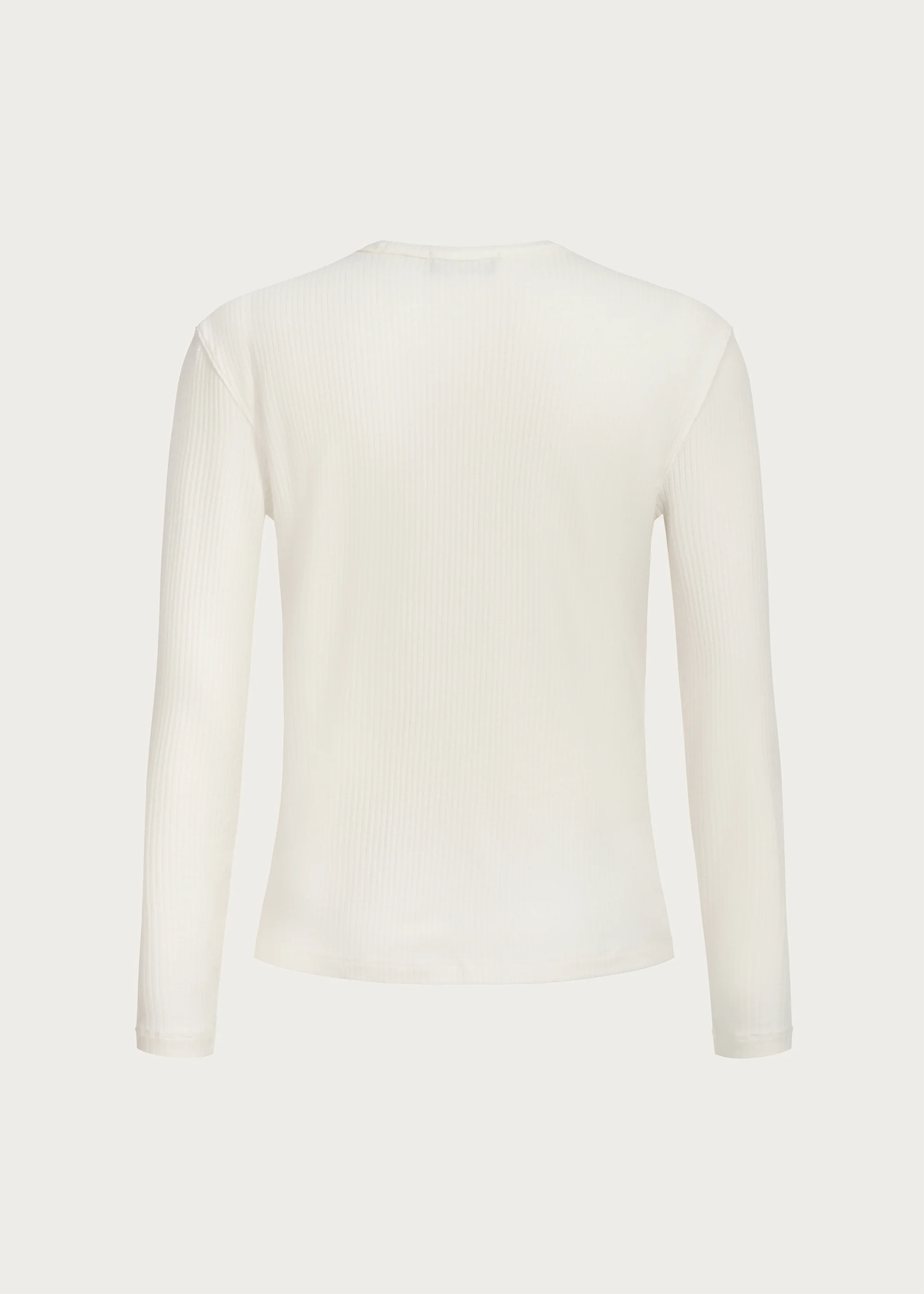 Stretchy Crew-Neck Long-Sleeve Base Layer T-Shirt White - Image 4