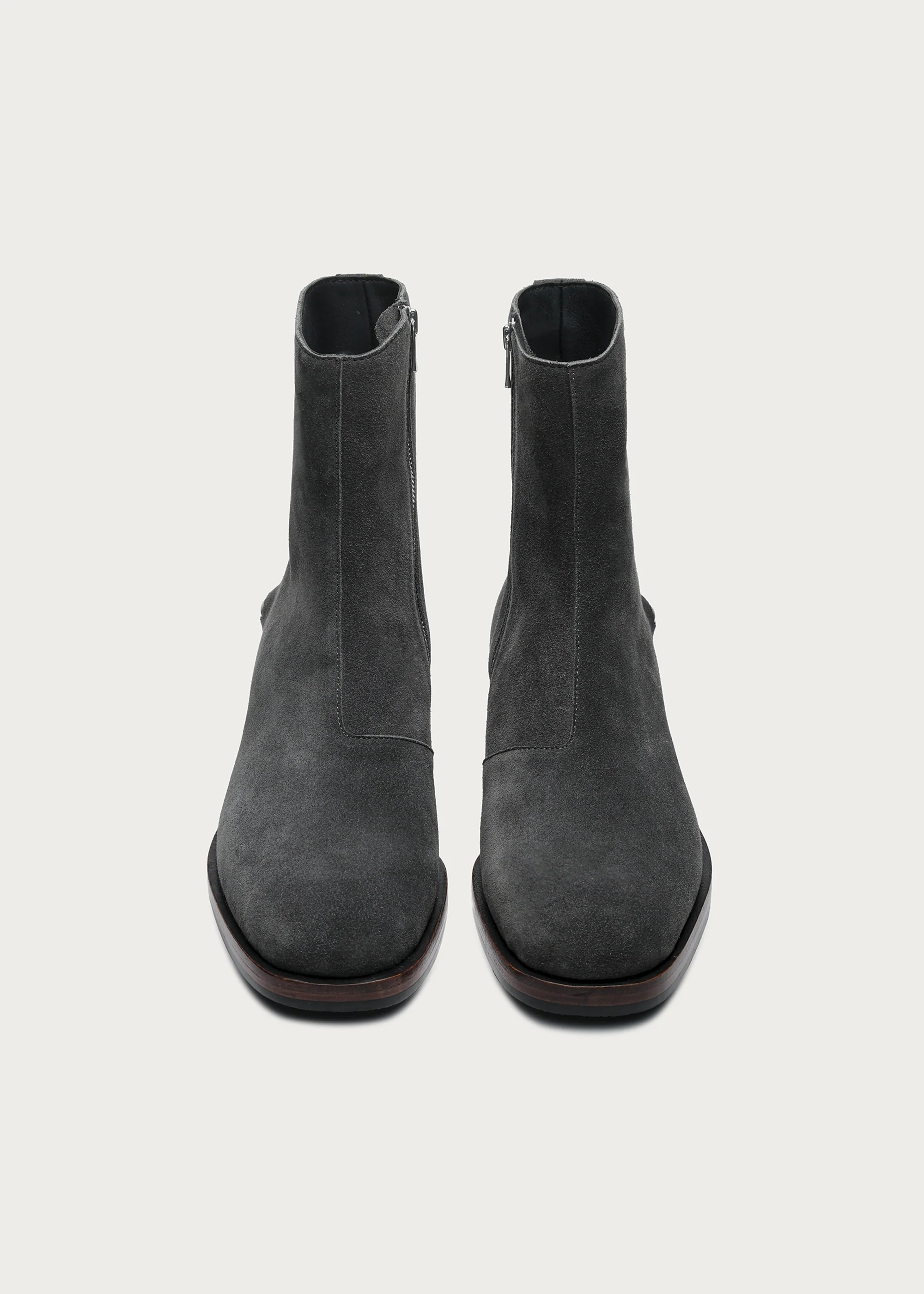 Suede Ankle Boots Grey - Image 4