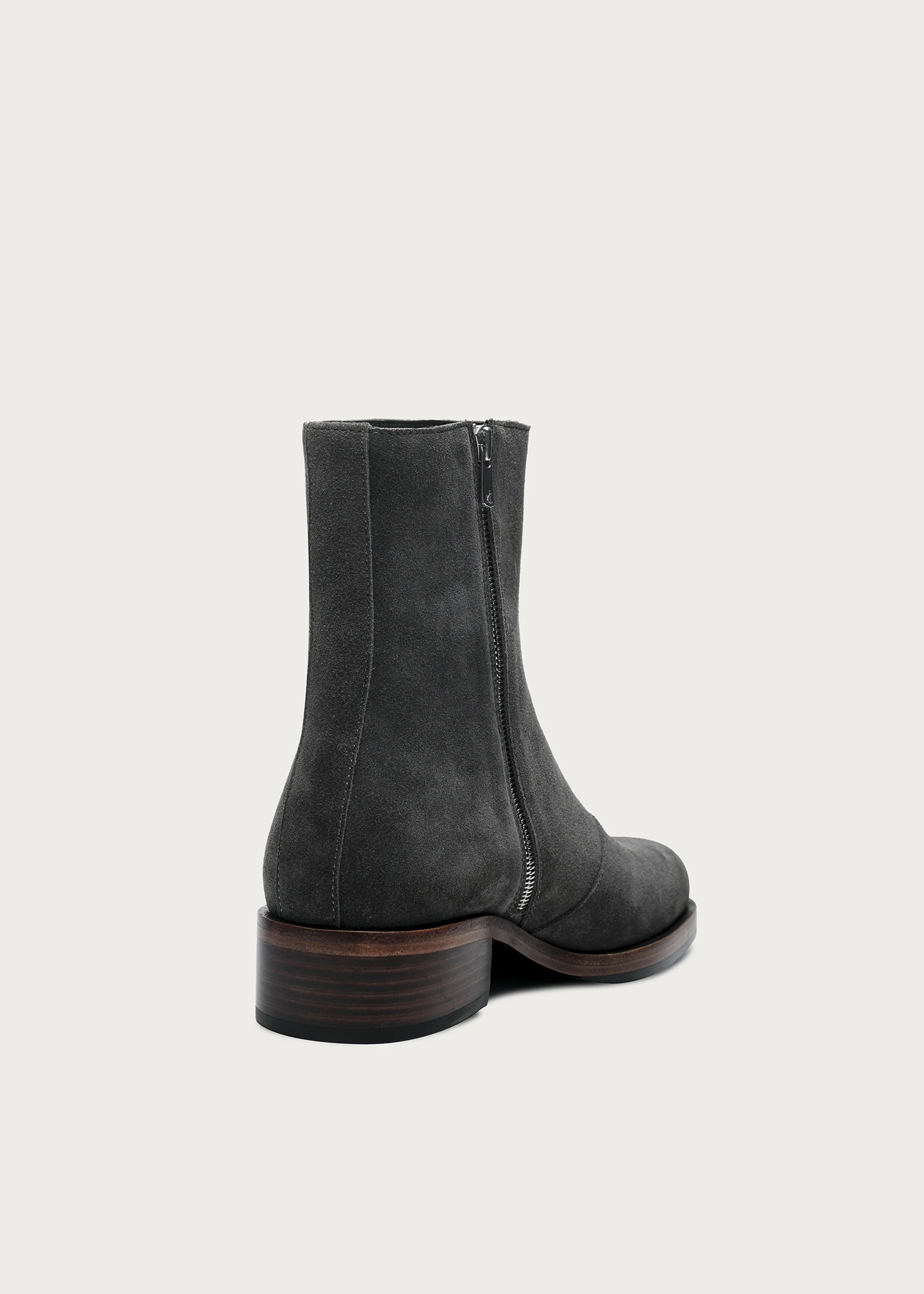 Suede Ankle Boots Grey - Image 5