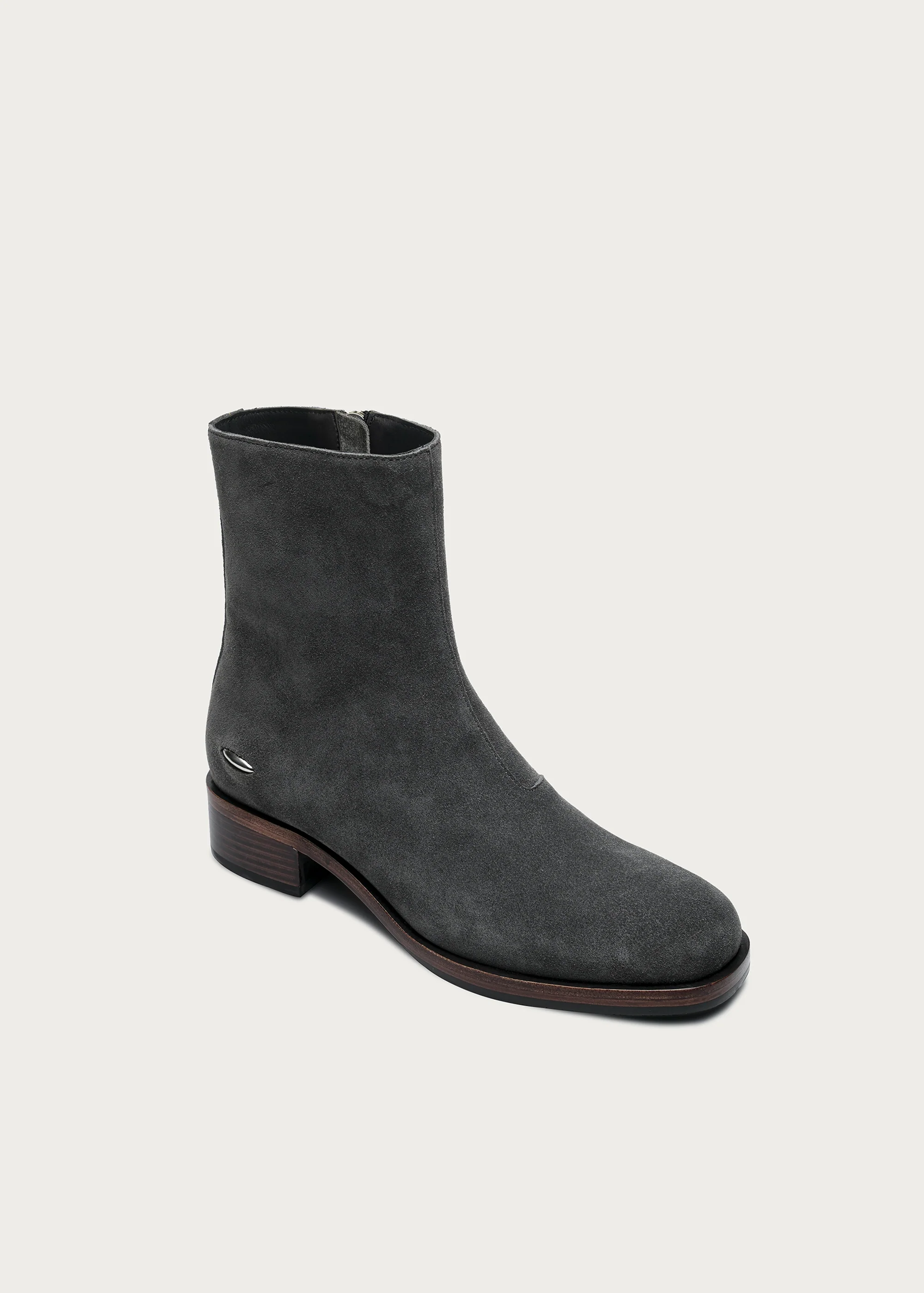 Suede Ankle Boots Grey - Image 6