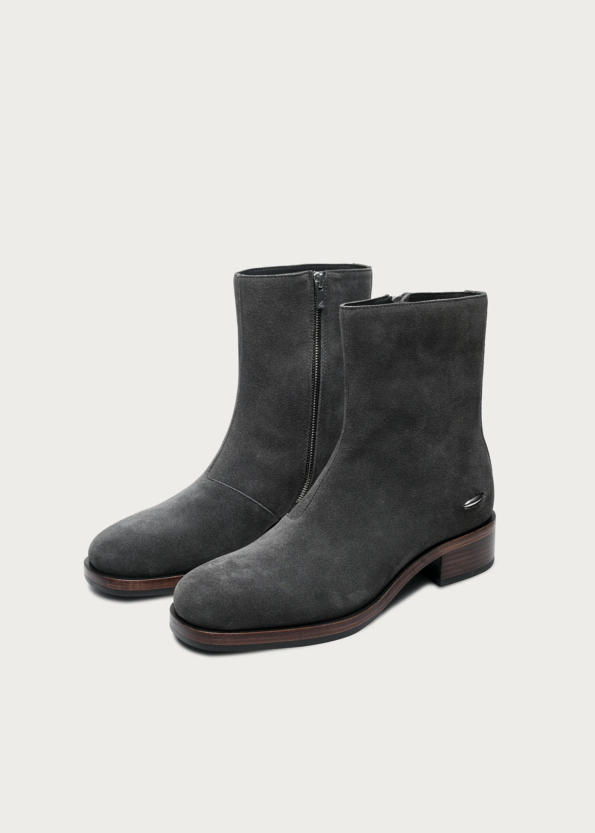 Suede Ankle Boots Grey - Image 7