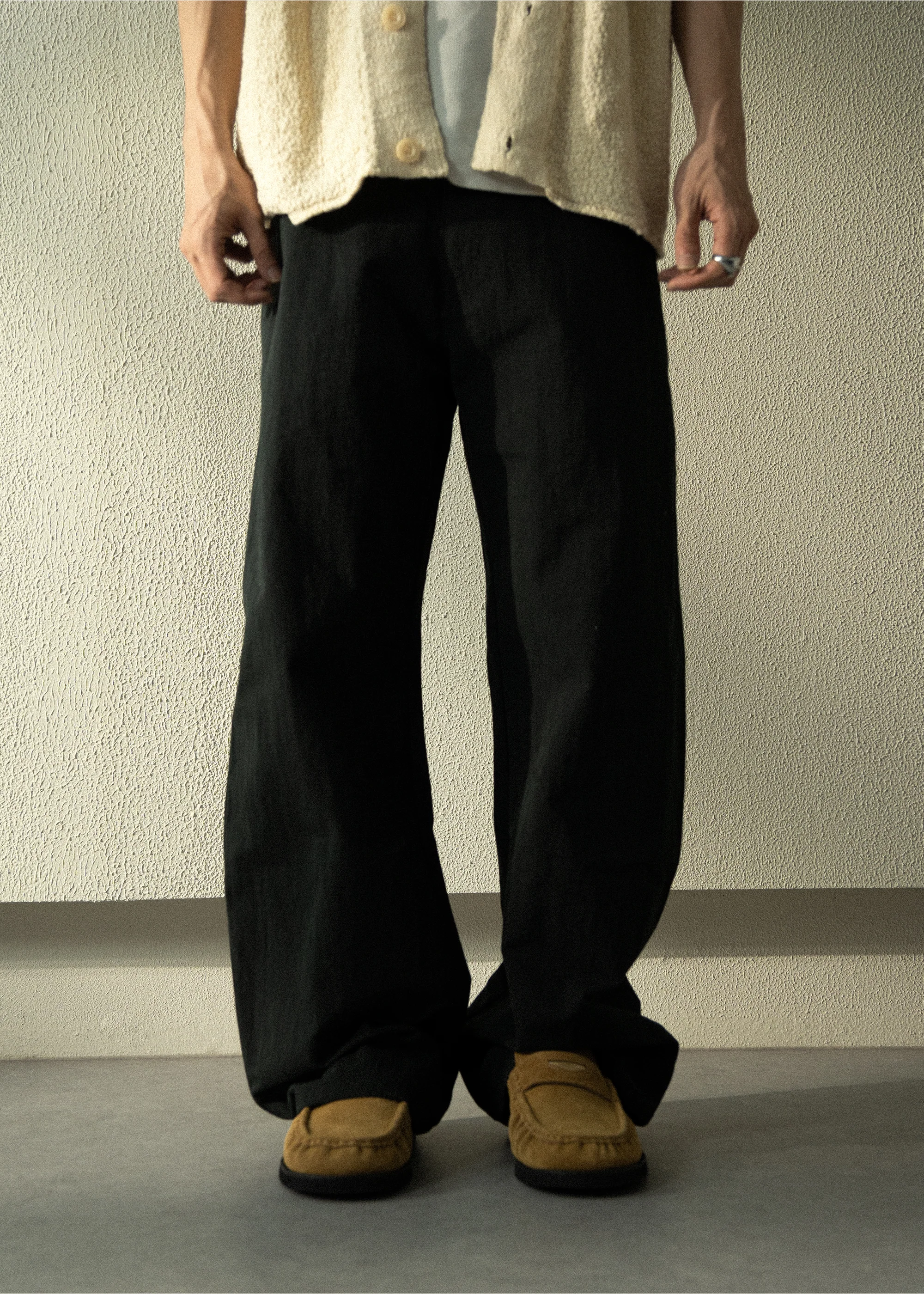 Suede Round-Toe Vintage Loafers Brown Khaki - Image 4