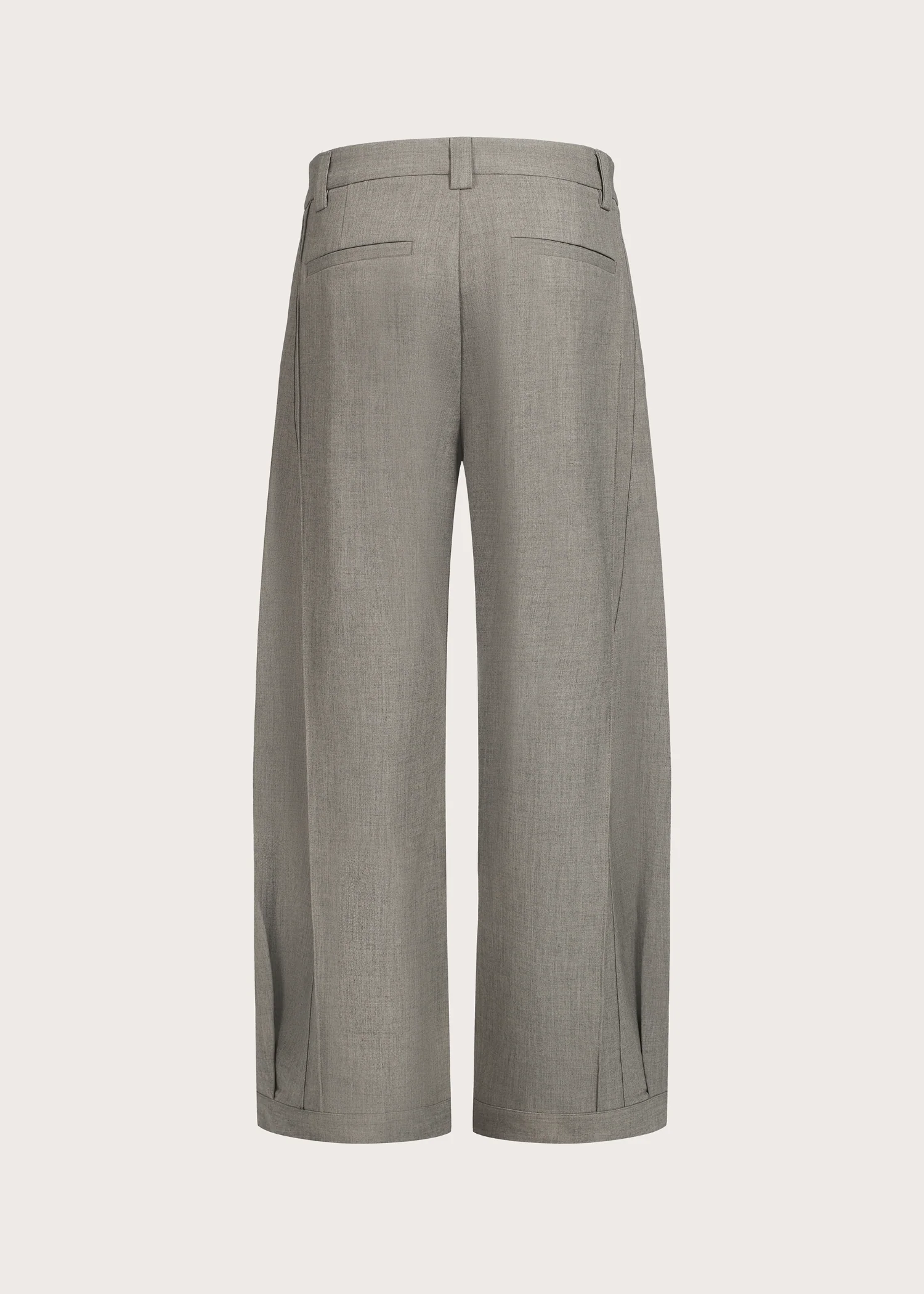 Three-dimensional quilted pleated design silhouette trousers Khaki - Image 4