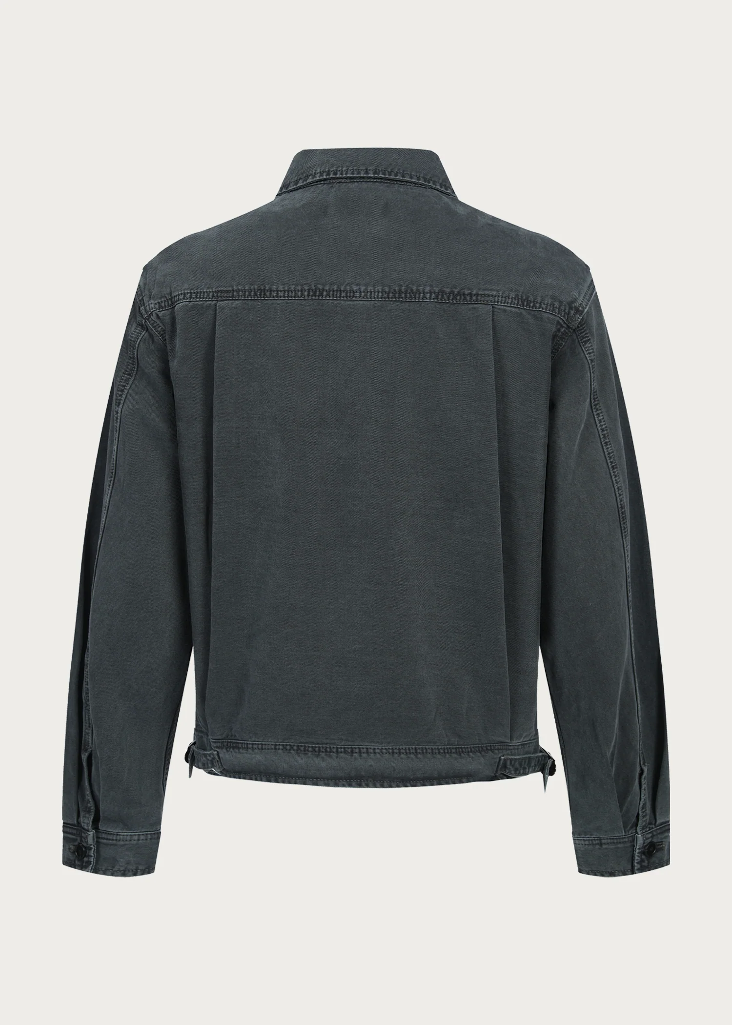 Twill washed denim jacket Gray green - Image 5