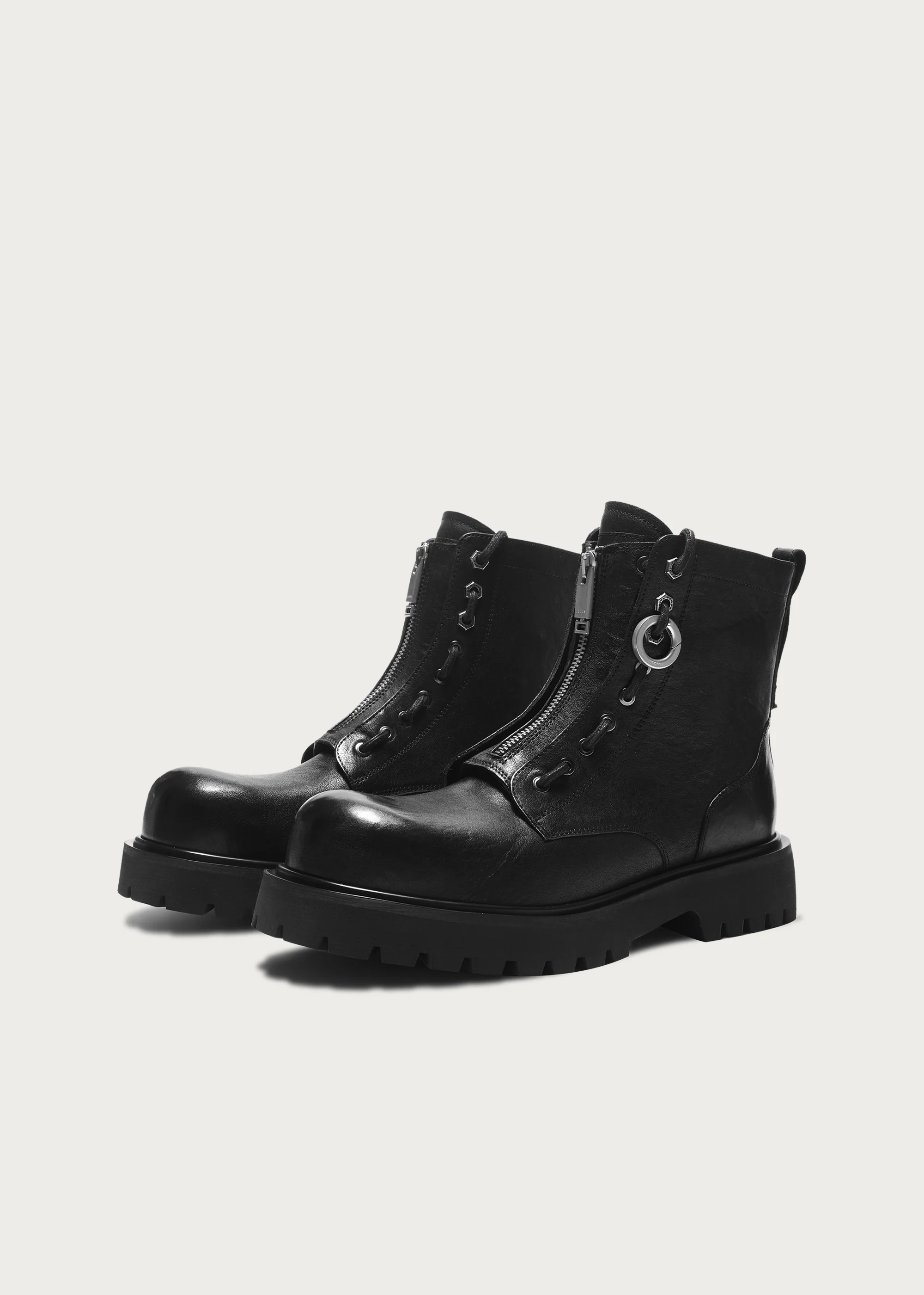 Workwear horsehide Zipper boots Black - Image 4