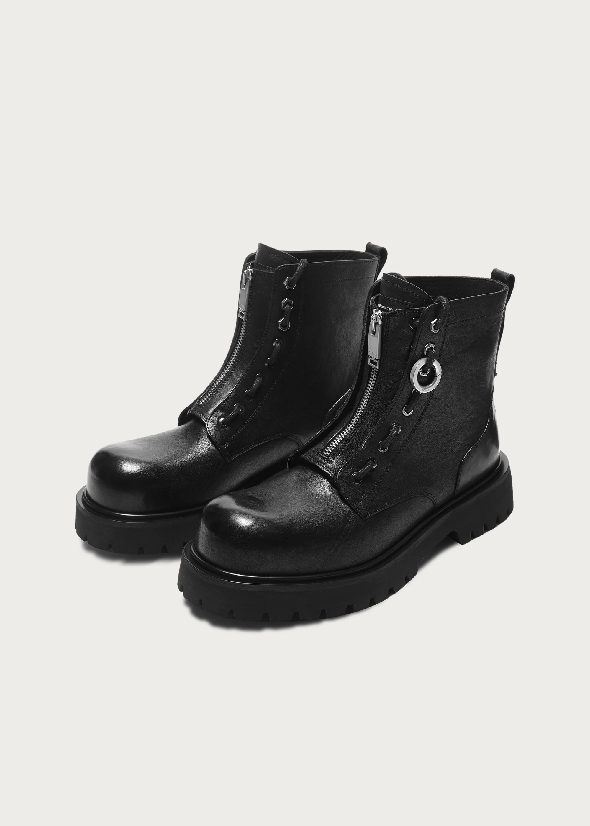 Workwear horsehide Zipper boots Black - Image 5
